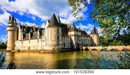 Romantic medieval castles of Loire valley - fairytale Le Plessis-bourre. Landmarks of France