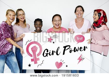 Diverse woman together with equality concept