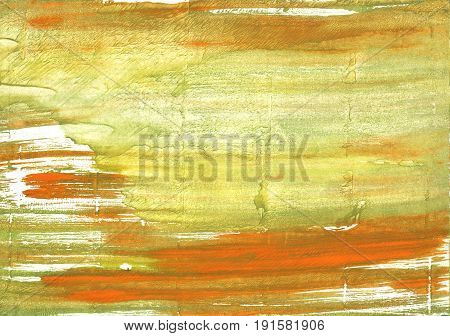 Hand-drawn abstract watercolor. Used colors: Vegas gold Brass University of California Gold Chinese green Straw Satin sheen gold Khaki Ochre Medium spring bud