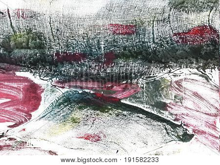 Hand-drawn abstract watercolor background. Used colors: White Snow Charleston green Outer Space Onyx Ghost white Baby powder Bright gray Dark charcoal Feldgrau