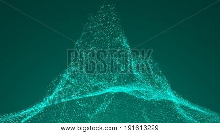 Abstract Digital Landscape. 3D Render
