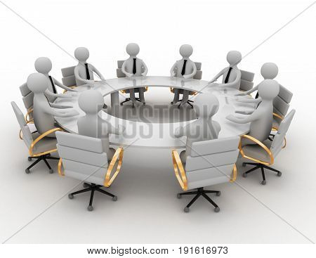 3d business meeting . 3d rendered illustration