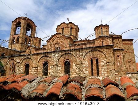 Impressive Church behind the barbed wire, Church of the Ljevisa Virgin in Prizren, Kosovo