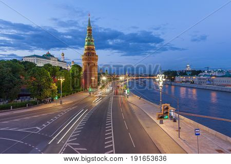 Moscow Kremlin At Dusk, Russia