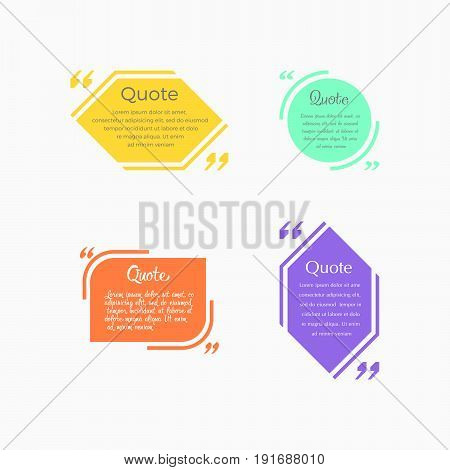 Quote blank template. Design elements, shapes business card template, information, text. Quote template for your design .