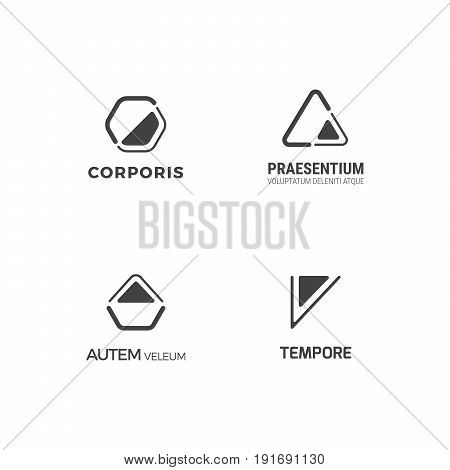Simple minimal logo set. Flat abstract logo for your company. Vector design template