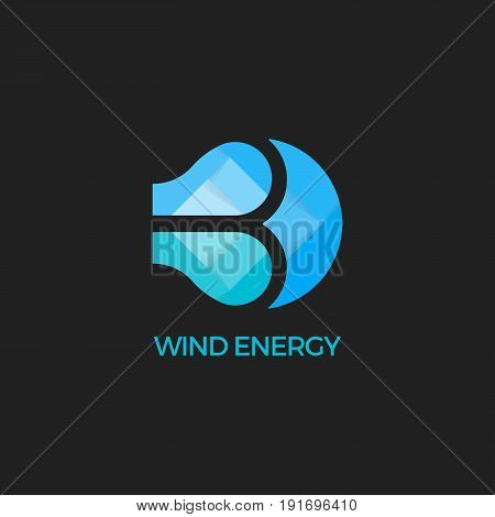 Abstract vector wind logo design template. Wind energy symbol. Paper wind. Origami