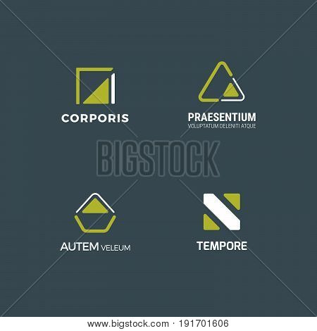 Simple minimal logo set.Flat abstract logo for your company. Vector design template.