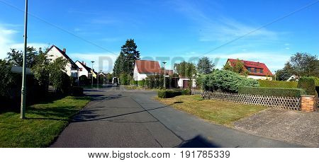 clasic clean german street in big city in Germany