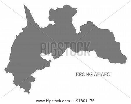 Brong Ahafo region map grey illustration silhouette