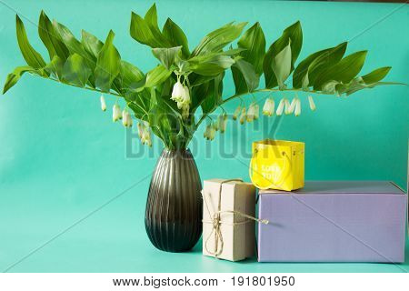 Solomon's Seal (polygonatum Multiflorum) In A Vase. Bouquet Of  Spring Flowers. Romantic Gift. Neutr
