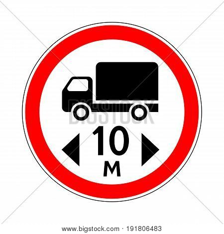 Illustration of Road Prohibitory Sign Maximum Vehicle Length