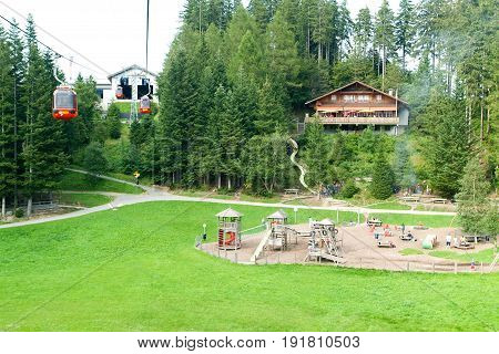 Children Playing In The Playground Of Mount Pilatus