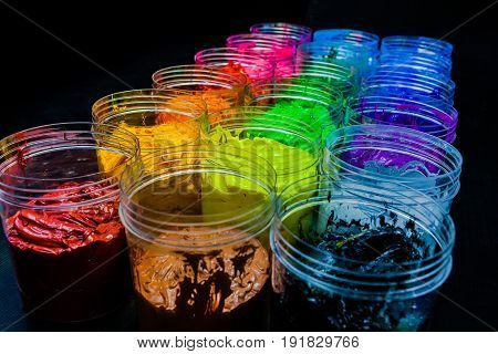 ink or paint for printing on fabric there are several types. The ink used for printing on dark fabric always use plastisol ink. it useful for white fabric too