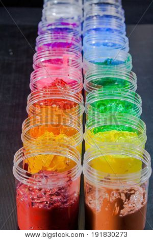 ink or paint for printing on fabric there are several types. The ink used for printing on dark fabric always use plastisol ink. it useful for white fabric too