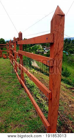 wooden fence to nowhere on a rural farm