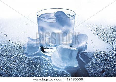 água e gelo com água de puring