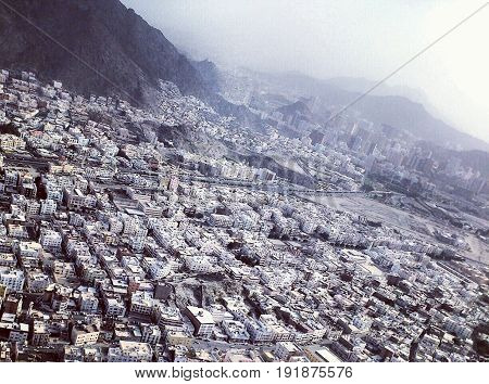 high view of the city of Makka