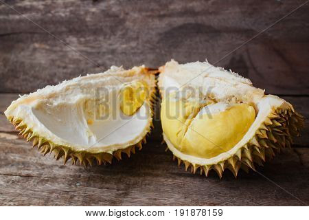 Durian On A Wooden Background.
