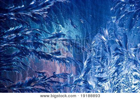Tracería de Frosty winter en el panel