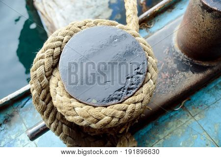 Old Rope On A Wood Pier