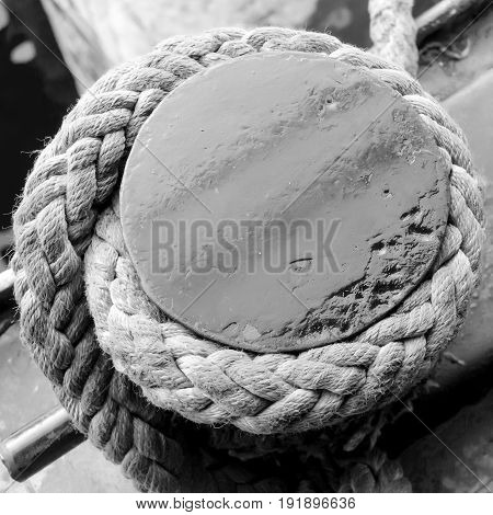 Old Rope On A Wood Pier