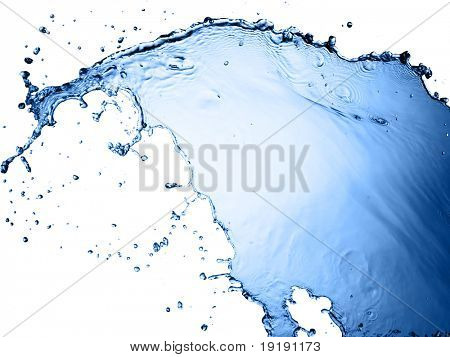 acqua splash isolata on white
