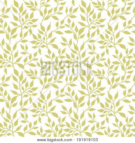 Flowers leaf seamless pattern, green on white. Green leaves background for pattern, backdrop, fabric. Birthday greeting card, wedding invitation, baby shower, party, events. Beautiful print wallpaper