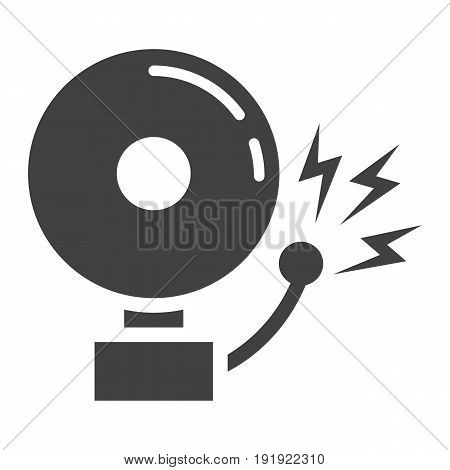 Fire alarm solid icon, intruder alarm and security, vector graphics, a glyph pattern on a white background, eps 10.