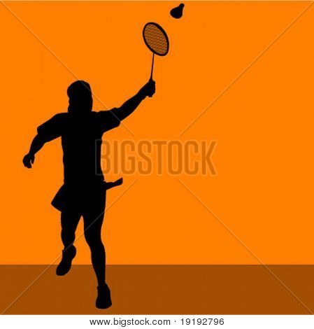 silhuett av badminton spelare