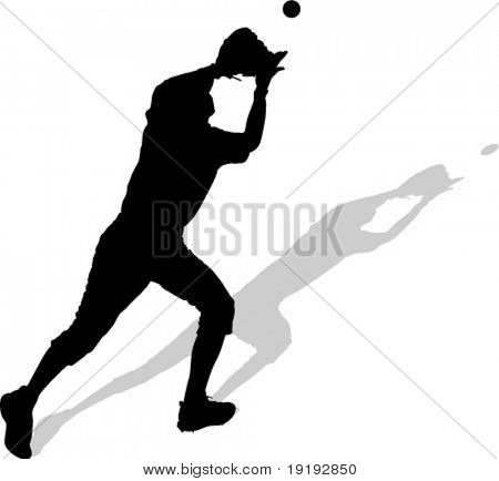 baseball spelare siluett