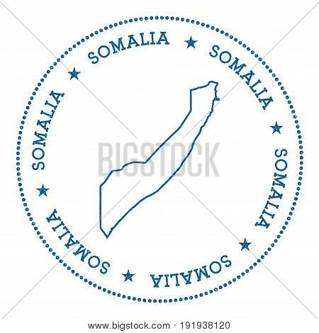 Somalia Vector Map Sticker. Hipster And Retro Style Badge With Somalia Map. Minimalistic Insignia Wi