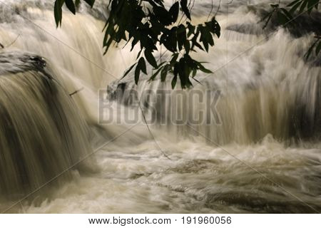 Waterfall in northeast  of Thailand :  samrong kiat  waterfall  in khunhan,  sisaket