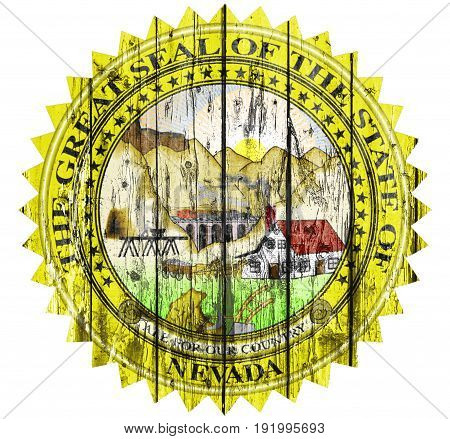 Flag of Seal Nevada painted on wooden frame