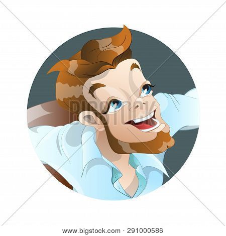 Avatar Happy, Charming Worker. Vector Illustration Eps10.