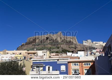 Castelsardo, Italy - January 01, 2019: Beautiful View Of Castelsardo Town In Sardinia, Italy