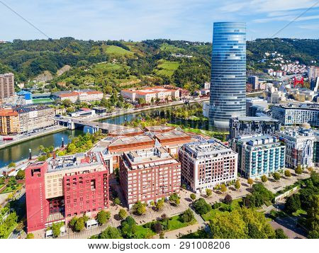 Bilbao Aerial Panoramic View. Bilbao Is The Largest City In The Basque Country In Northern Spain.