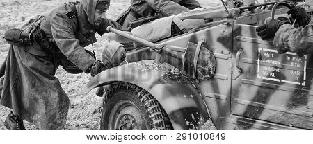 Kolobrzeg, West Pomeranian / Poland - 2019: Reconstruction Of Battle For Kolobrzeg - German Soldier 