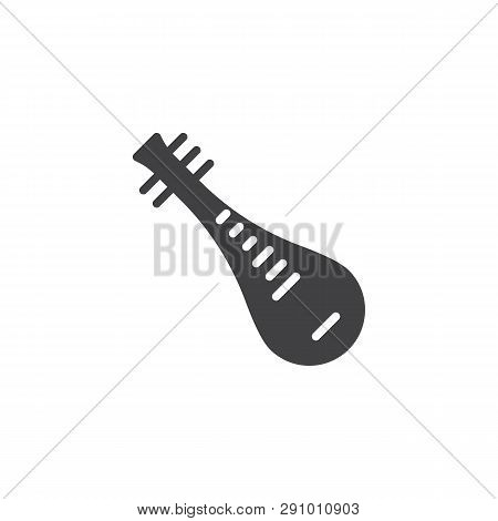 Sitar Vector Icon. Filled Flat Sign For Mobile Concept And Web Design. Sitar Music Instrument Glyph 