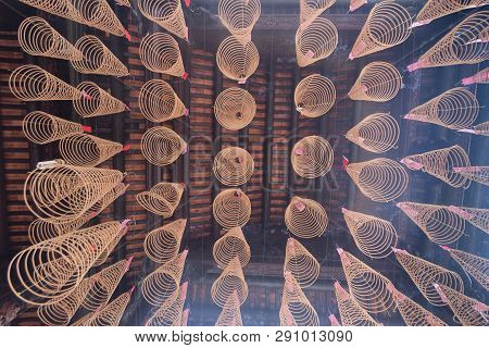 Spiral Incense At Thien Hau Temple In Ho Chi Minh City, Vietnam