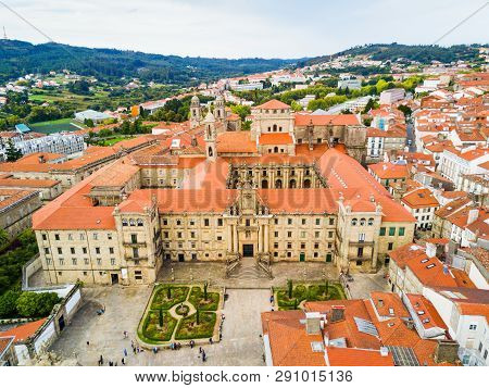 The Monastery Of San Martino Pinario Or Mosteiro De San Martin Pinario Aerial Panoramic View In Sant