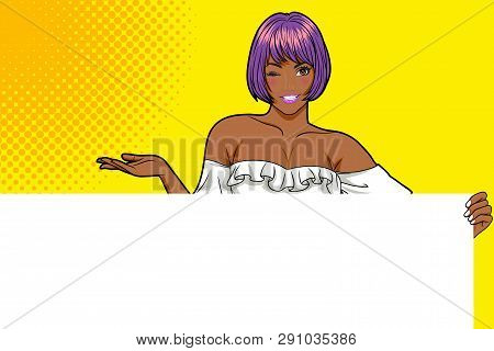 Woman Showing Okay Gesture Action With Background Pop Art Comics Style.