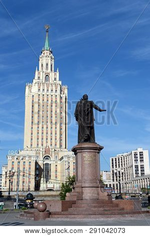 Moscow, Russia - June 22, 2018: Monument To The First Minister Of Railways Of Russia Pavel Melnikov 