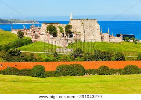 Old Cemetery And Chapel In Comillas, Cantabria Region Of Spain