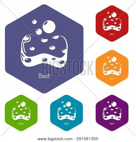 Bast Icons Vector Colorful Hexahedron Set Collection Isolated On White