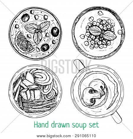 Set Of Lunch And Dinner Ingredients Top View