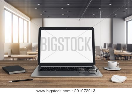 Empty White Laptop