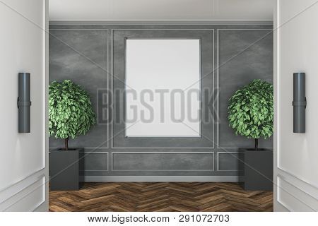 Modern Interior With Banner
