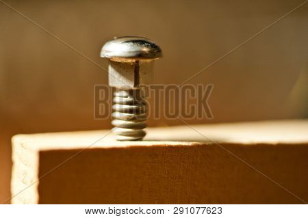 Closeup Of Capstan Screw On Upright Piano Key