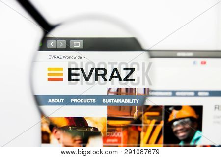 Los Angeles, California, Usa - 23 March 2019: Illustrative Editorial Of Evraz Group Website Homepage